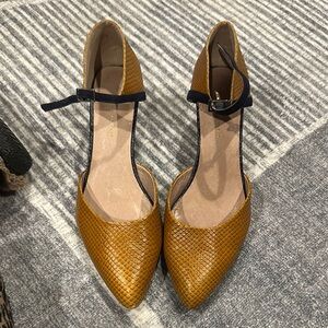 Anthropologie Elegant Brown Textured Women's Heels